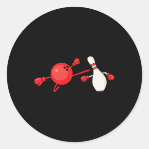 Bowling Pin Karate Classic Round Sticker