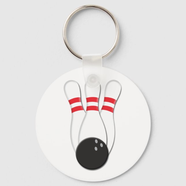 Bowling Pins and Ball Key Ring (Front)