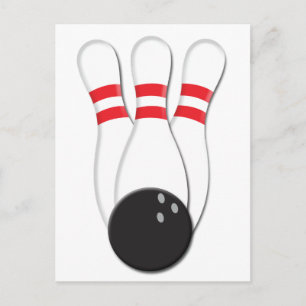 Bowling Pins and Ball Postcard