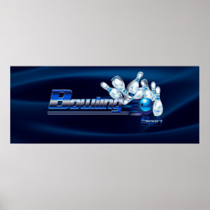 Bowling pins and ball     poster
