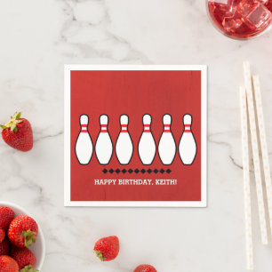Bowling Pins Birthday Party  Napkin