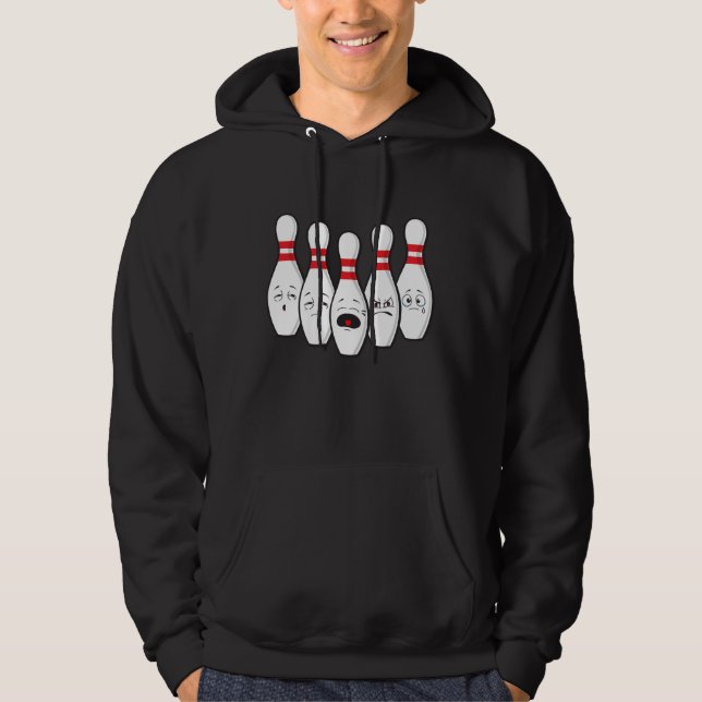 Bowling Pins Bowling Bowler Sports Hoodie (Front)