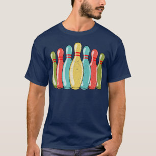 Bowling Pins Bowling Player Bowler Retro Vintage T-Shirt
