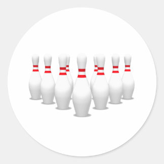 Bowling Pins: Classic Round Sticker