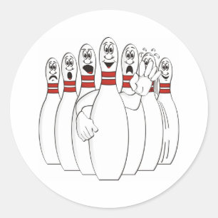 Bowling Pins Classic Round Sticker