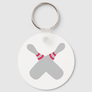 bowling pins crossed key ring