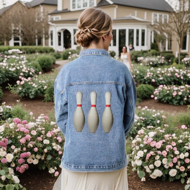 Bowling Pins Denim Jacket (Wedding Back)