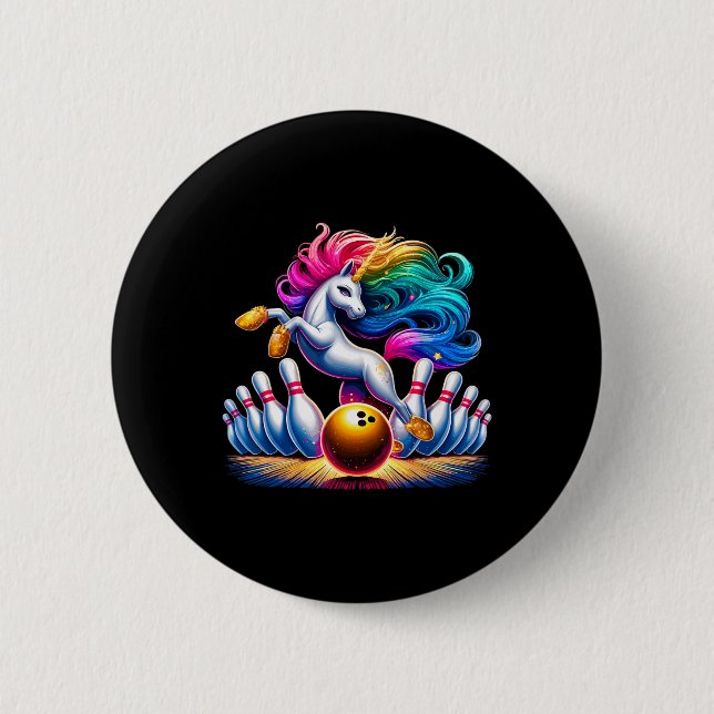 Bowling Pins Funny Unicorn Sport Bowler  (Front)