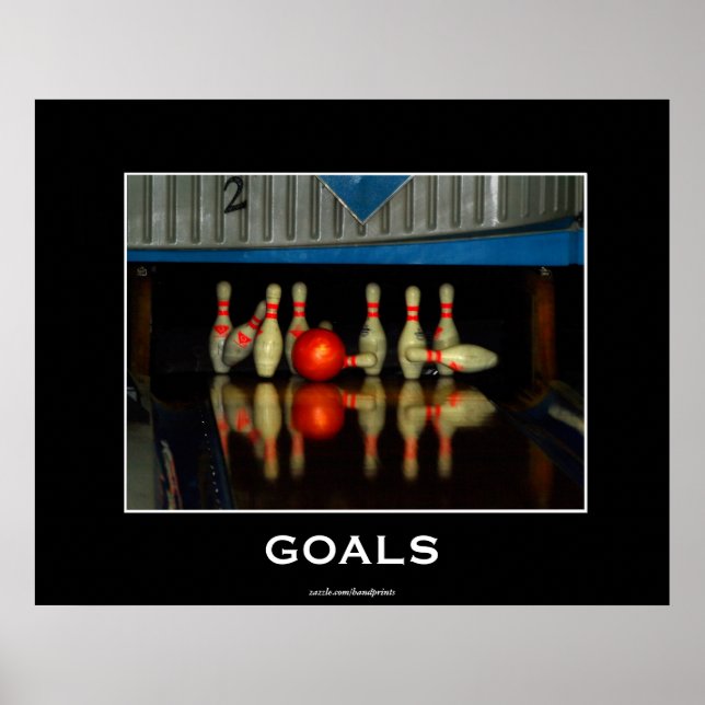 Bowling Pins Motivational Poster (Front)