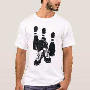 bowling pins shoes and ball sports art T-Shirt