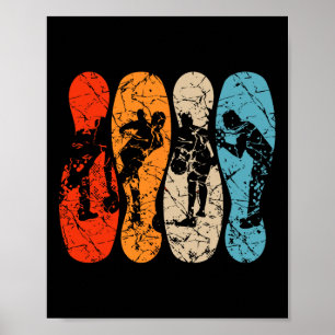 Bowling Pins Silhouette Men Women Kids Bowling Vin Poster