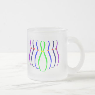 Bowling Pins T-shirts and Gifts. Frosted Glass Coffee Mug