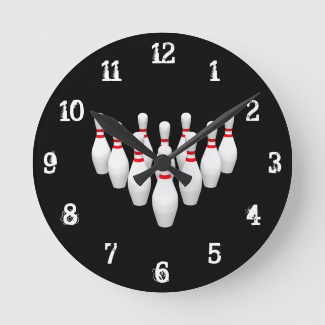 Bowling Pins: Wall Clock (Front)