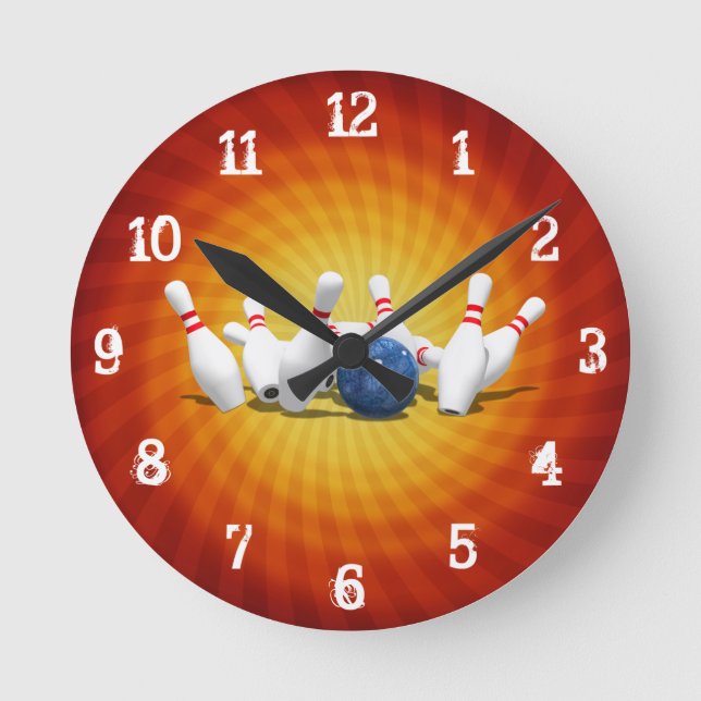 Bowling Pins: Wall Clock (Front)
