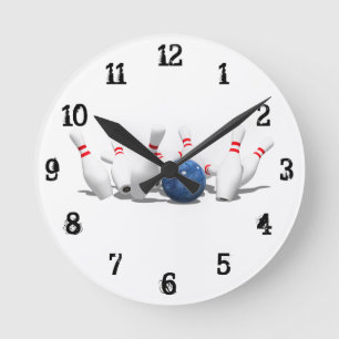 Bowling Pins: Wall Clock