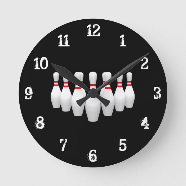 Bowling Pins: Wall Clock (Front)