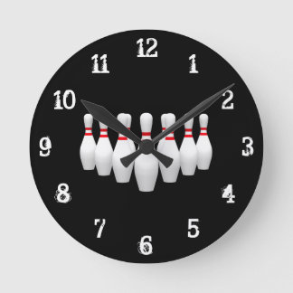 Bowling Pins: Wall Clock