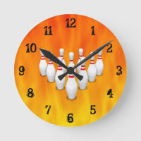 Bowling Pins: Wall Clock