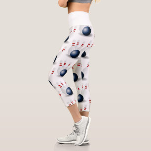 Bowling pins white capri leggings