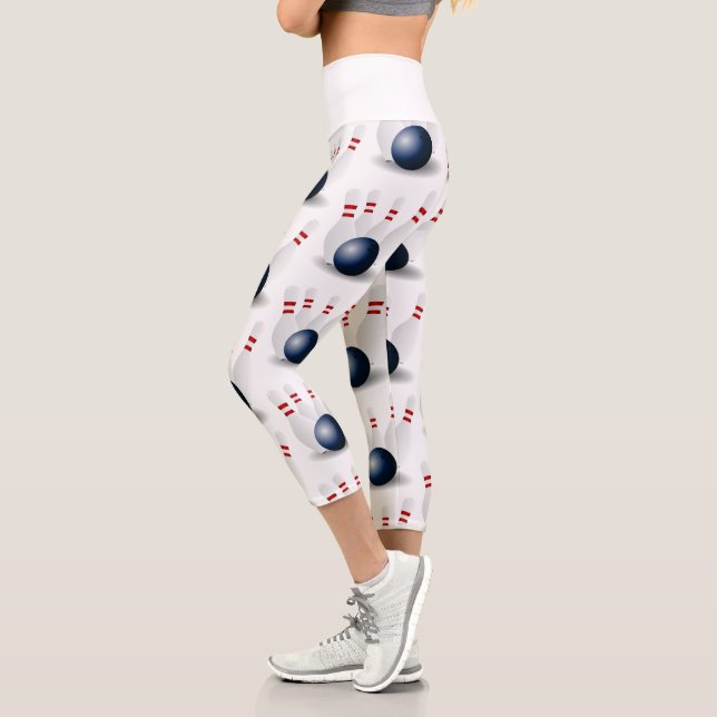 Bowling pins white capri leggings (Left)