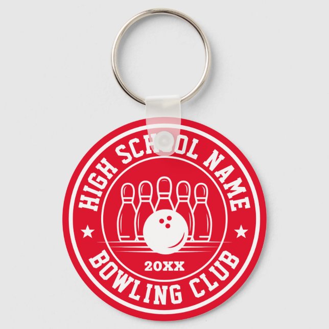 Bowling Player Bowl Club Personalised Sports Key Ring (Front)