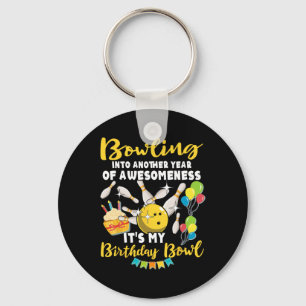 Bowling Player Bowler Playing Bowling Birthday Key Ring