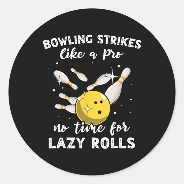 Bowling Player Bowler Slow Bowling  Classic Round Sticker (Front)