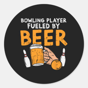 Bowling Player Fuelled Funny Sport Bowler Player T Classic Round Sticker