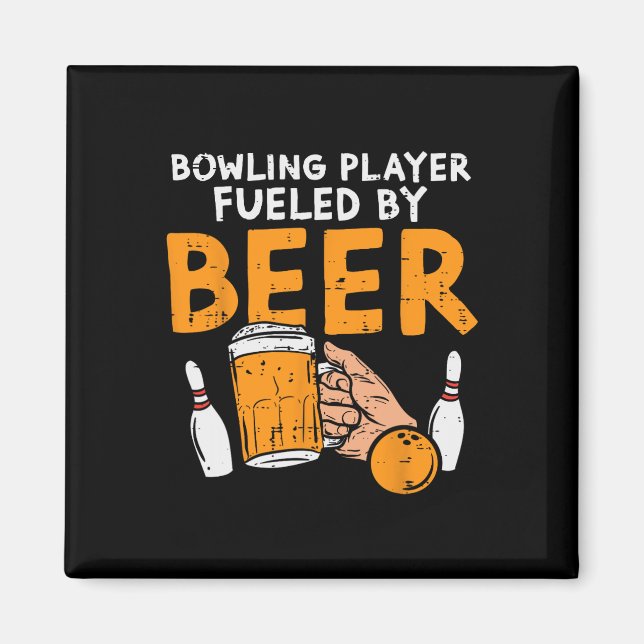 Bowling Player Fuelled Funny Sport Bowler Player T Magnet (Front)