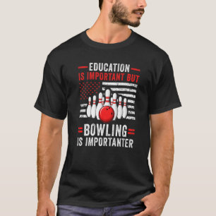 Bowling Player US Flag Bowler Team Bowling Lane Sp T-Shirt
