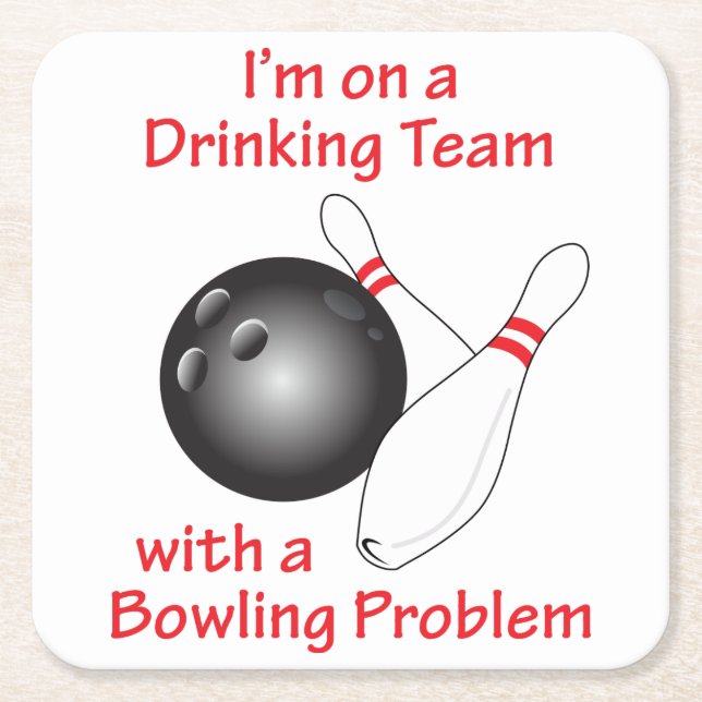 Bowling Problem Square Paper Coaster (Front)