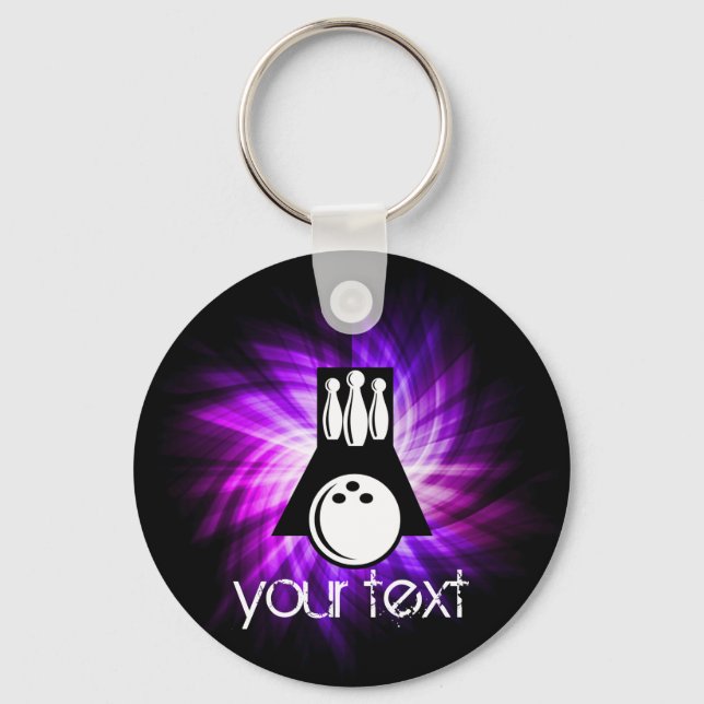 Bowling; Purple Key Ring (Front)