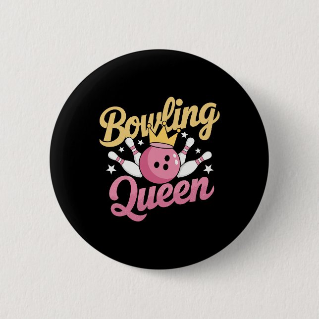 Bowling Queen Bowler Funny Bowling  6 Cm Round Badge (Front)