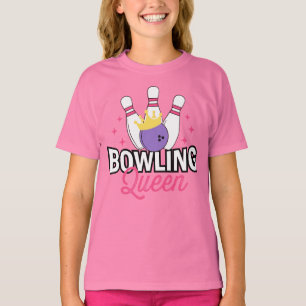 Bowling Queen Cute Birthday Bowler Team Girls Kids T-Shirt