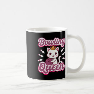 Bowling Queen' Cute Women's Girly Kawaii Anime Cat Coffee Mug