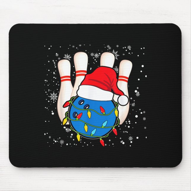 Bowling Reindeer Christmas Shirt Pajama Srt X-mas  Mouse Mat (Front)
