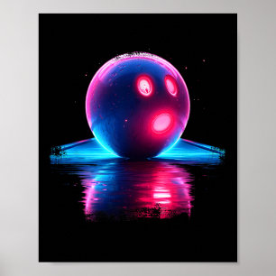 Bowling Retrowave Poster