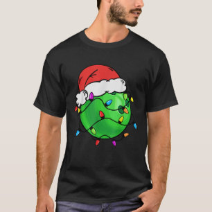 Bowling Santa Claus Hat Christmas Light Bowling Bo T-Shirt
