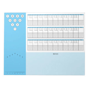 Bowling Scoreboard Diagrams & Notes Sky Blue