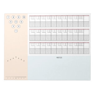 Bowling Scoresheet 3 games + Notes Light