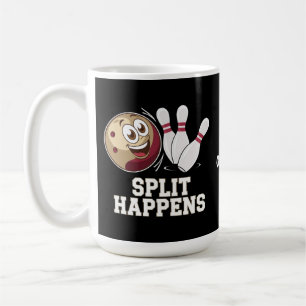 Bowling Shirt for Men & Women Funny Split Happens Coffee Mug