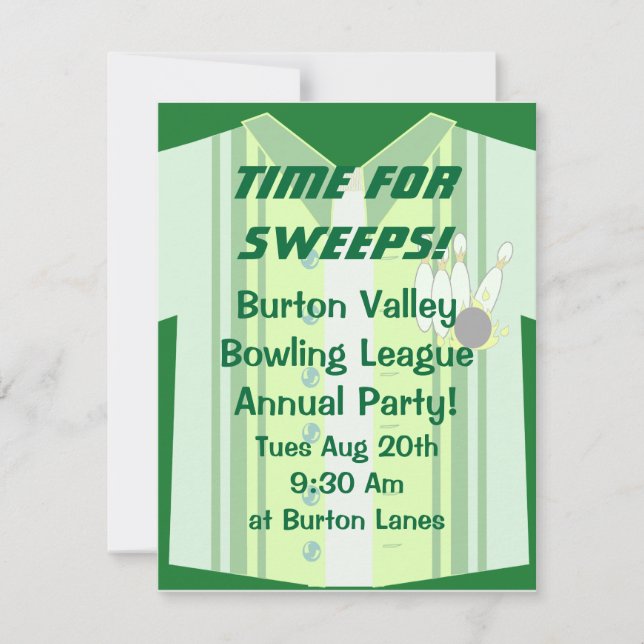 Bowling Shirt Party Invitation (Front)