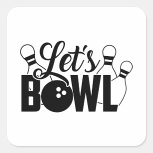 Bowling Shirt Print Square Sticker