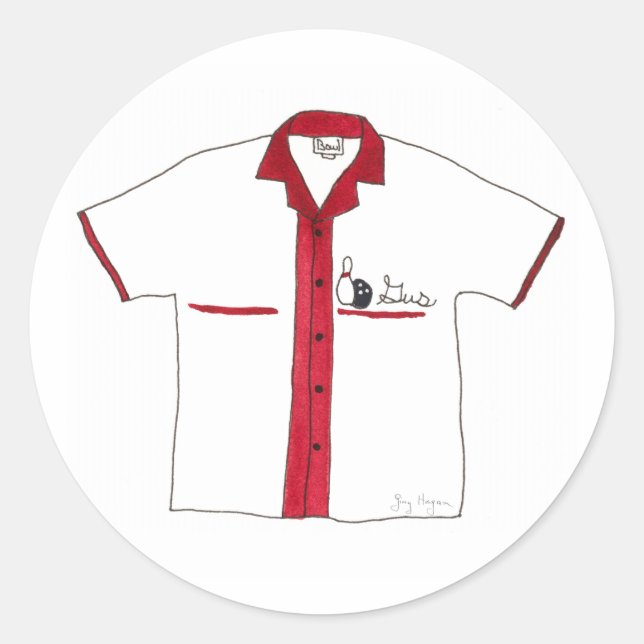 Bowling Shirt Sticker (Front)