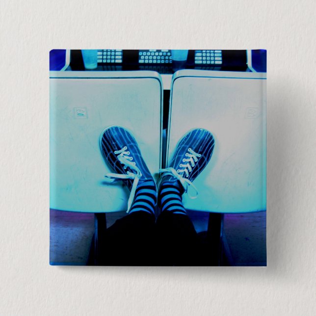 bowling shoes 15 cm square badge (Front)