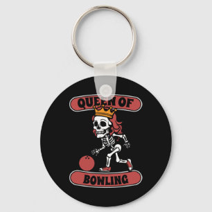 Bowling Skeleton Team League - Alley Bowler Queen  Key Ring
