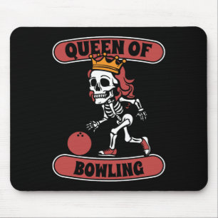 Bowling Skeleton Team League - Alley Bowler Queen  Mouse Mat