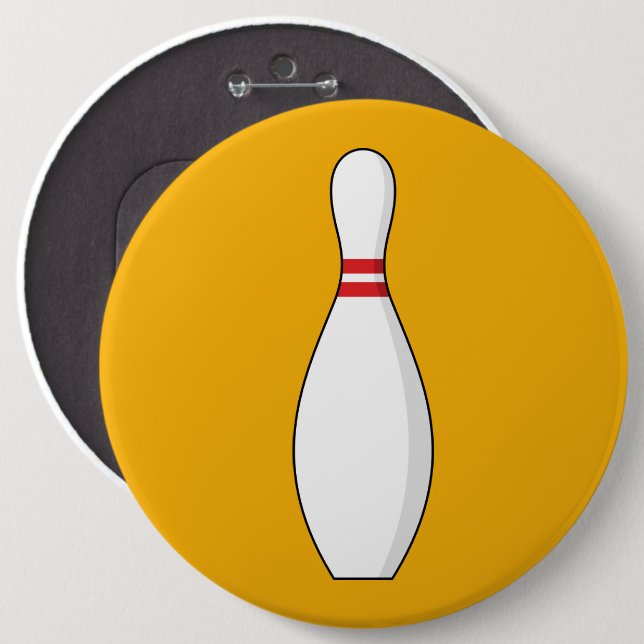 Bowling Skittle 6 Cm Round Badge (Front & Back)