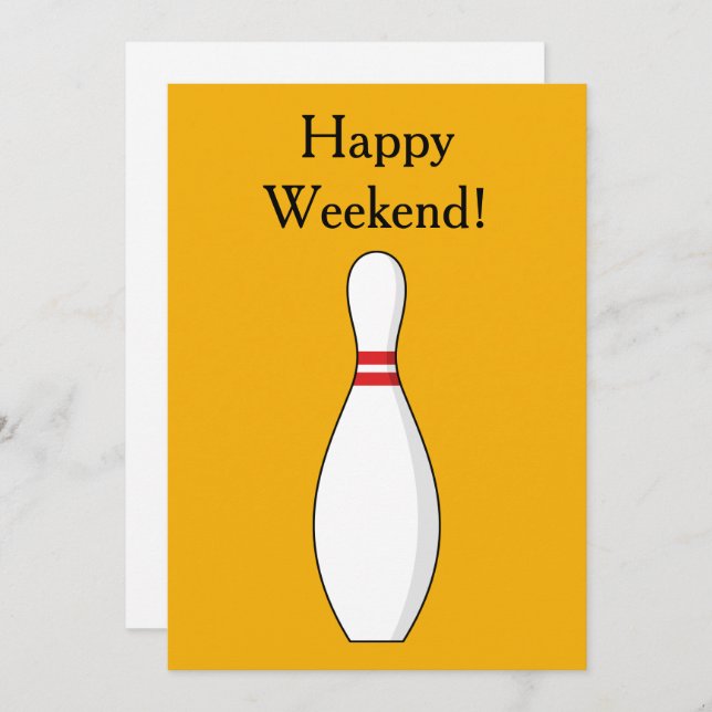 Bowling Skittle Personalise Holiday Card (Front/Back)