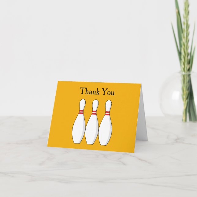 Bowling Skittle Personalise Thank You Card (Front)